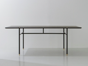 STACKING - Rectangular steel and wood dining table _ District Eight